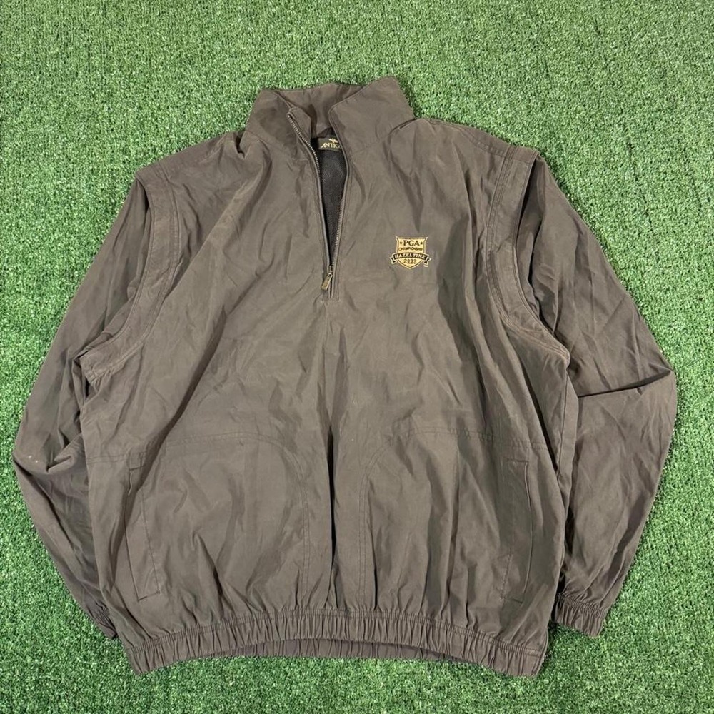 Antigua 2002 PGA Championship Hazeltine Pullover Jacket Mens XL Gray 0304